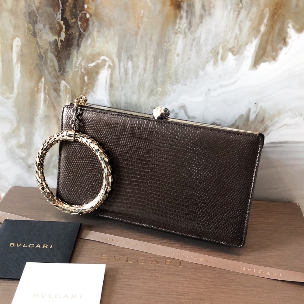 $5k Bvlgari Lizard Serpenti Bangle Bracelet Clutch